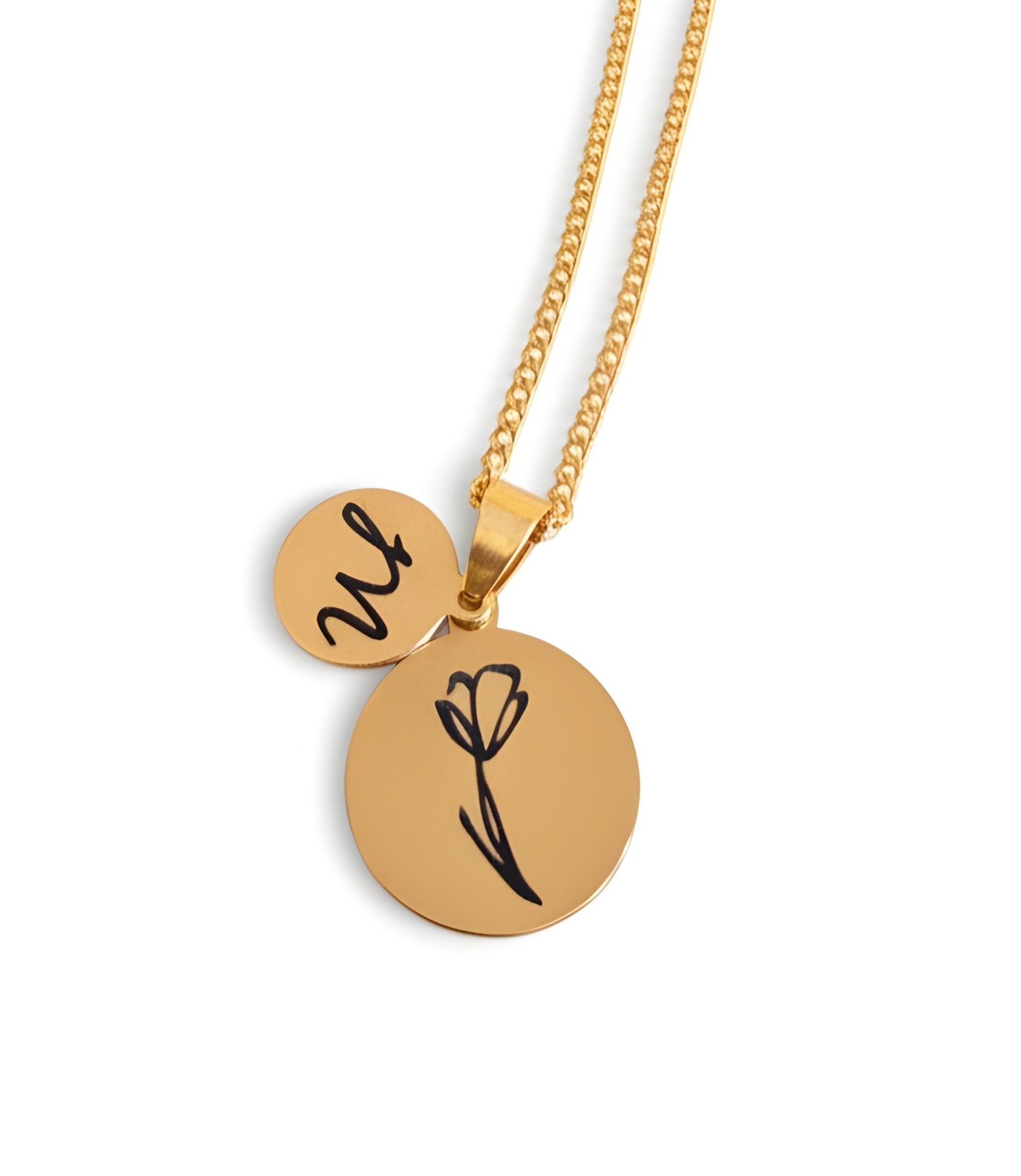 Double Pendant Necklace – Personalized & Stylish - EG LASER ENGRAVING