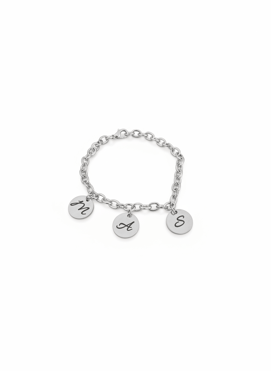 My Initials Bracelet – Personalized Charms - EG LASER ENGRAVING