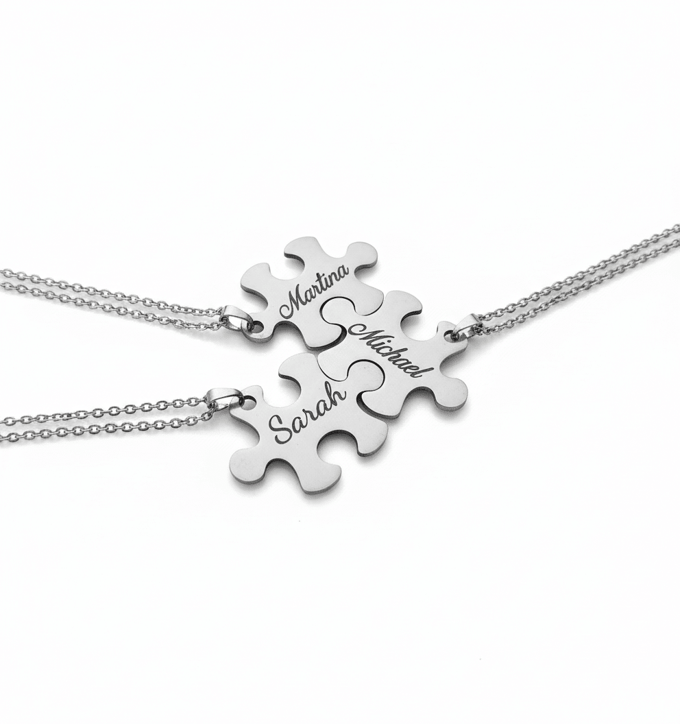 Personalised Puzzle Necklace – Custom Jewelry Gift - EG LASER ENGRAVING