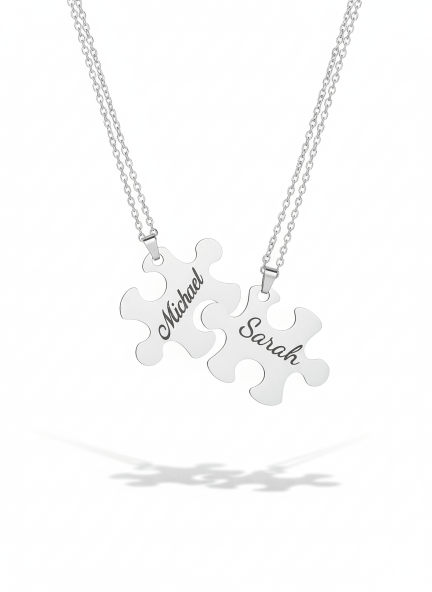 Personalised Puzzle Necklace – Custom Jewelry Gift - EG LASER ENGRAVING