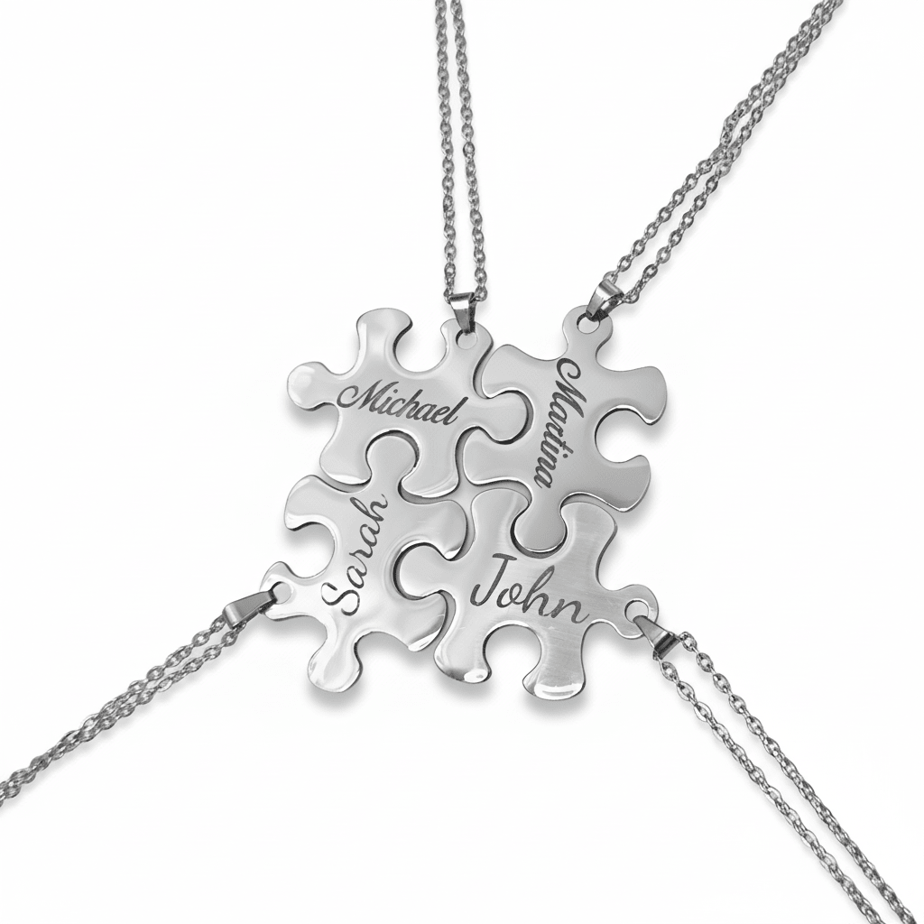 Personalised Puzzle Necklace – Custom Jewelry Gift - EG LASER ENGRAVING