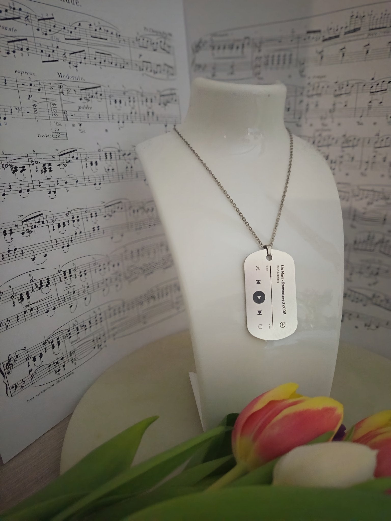 Personalised Spotify Code Necklace – Silver & Black Aluminum - EG LASER ENGRAVING
