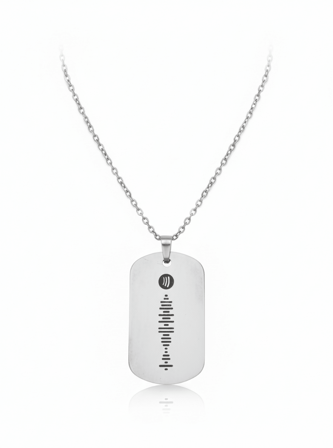 Personalised Spotify Code Necklace – Silver & Black Aluminum - EG LASER ENGRAVING