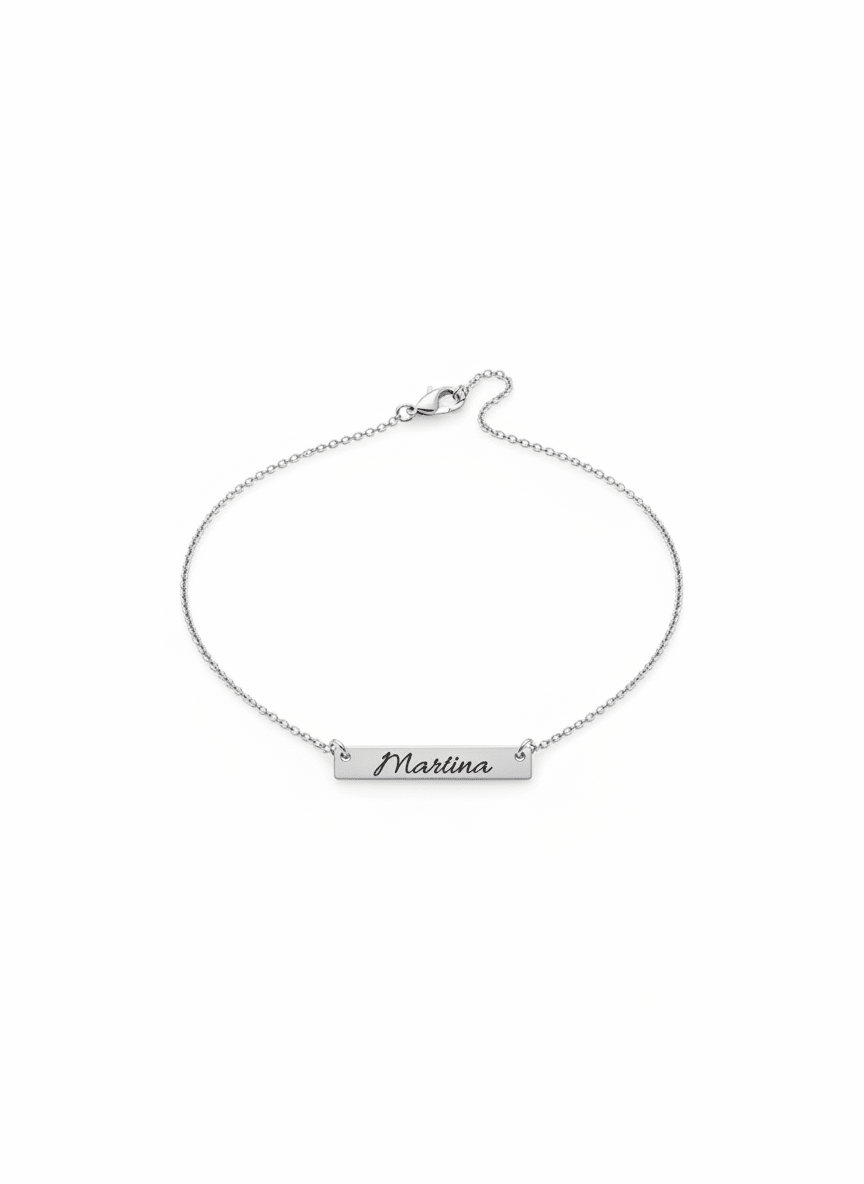 Personalized Name/Message Necklace – Rectangular Pendant - EG LASER ENGRAVING