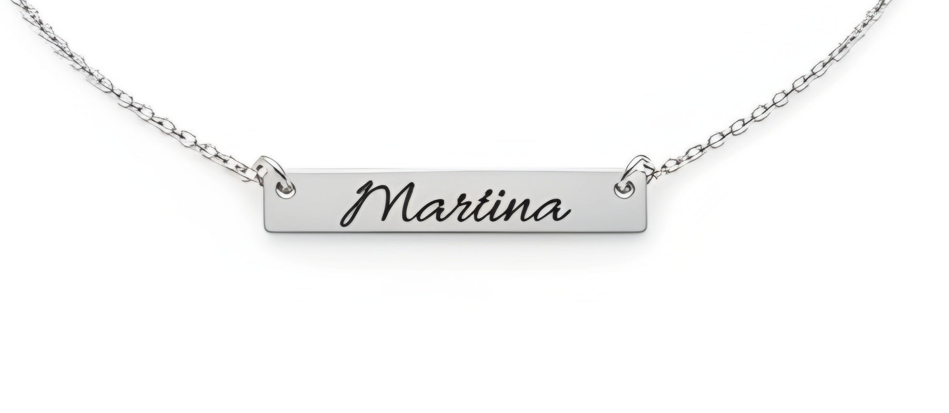 Personalized Name/Message Necklace – Rectangular Pendant - EG LASER ENGRAVING